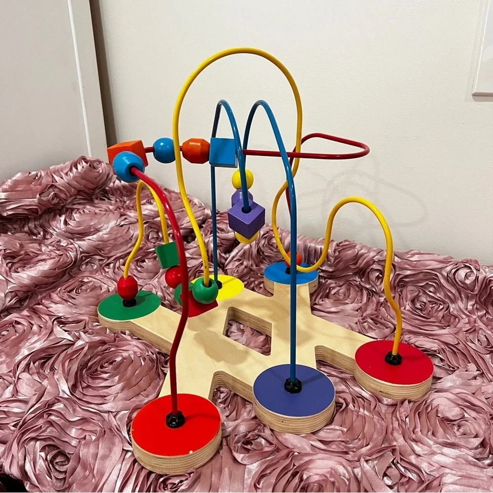 Melissa & Doug Wooden Bead Maze Classic Toy Ages 1+ Years Old Kids Colorful